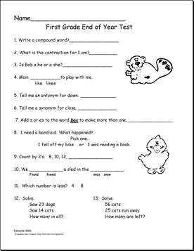 first grade reading  worksheets